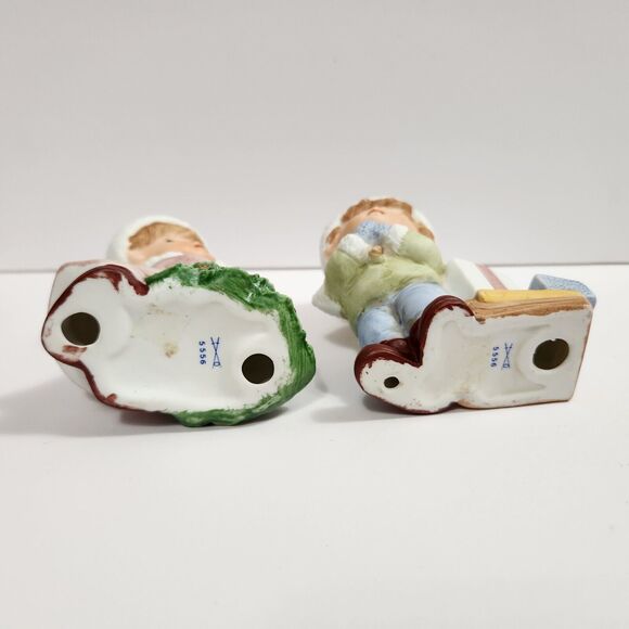 Vintage Homco Christmas 5556 Porcelain Christmas Children Boy & Girl Figurines - Picture 4 of 12